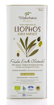 Măsline și Ulei de Măsline - Ulei de măsline extravirgin Liophos Early Harvest Bio 5L Stamatakos Olivegrove