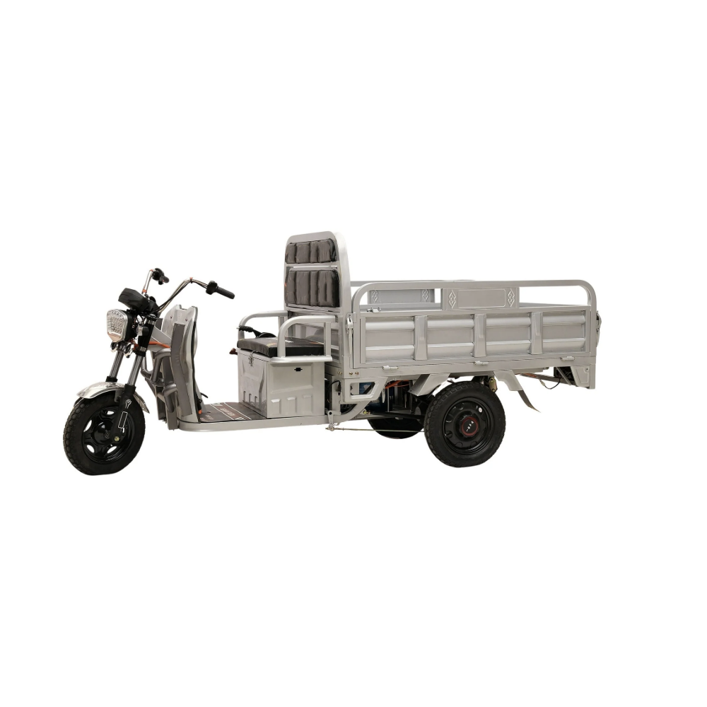 Triciclu Electric cu remorca 1000W Argintiu [1]