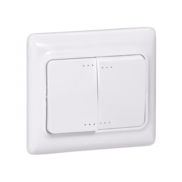 Intrerupator Dublu Legrand Kaptika Incastrat Alb [2]