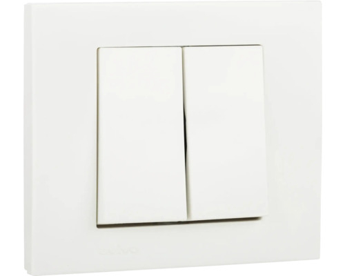 Intrerupator Dublu Ovivo Nivo Alb pentru Montaj Ingropat [2]