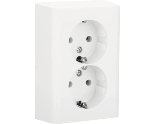 Priza Dubla Ovivo Nivo Alba cu Impamantare pentru Interior [2]