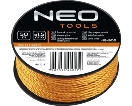 Unelte zugravit - Sfoara Zidarie NeoTools 1,5mm x 50m Rastucita