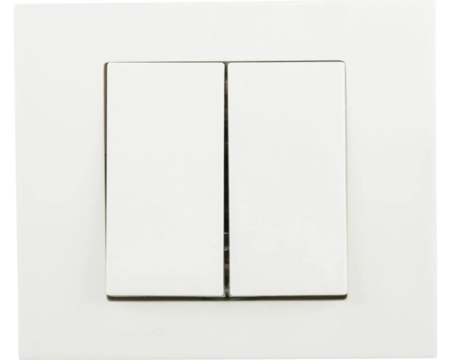 Uz Casnic - Intrerupator Dublu Ovivo Nivo Alb pentru Montaj Ingropat