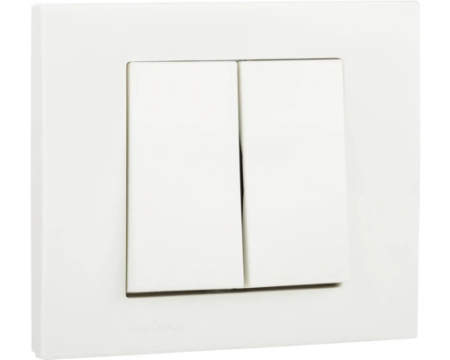 Intrerupator Dublu Ovivo Nivo Alb pentru Montaj Ingropat [1]