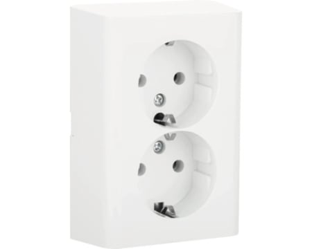 Priza Dubla Ovivo Nivo Alba cu Impamantare pentru Interior [1]