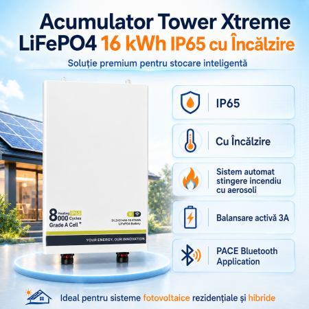 BATERII LOW VOLTAGE - Acumulator Tower Xtreme Lifepo4 16KWh Ip65 cu Incalzire