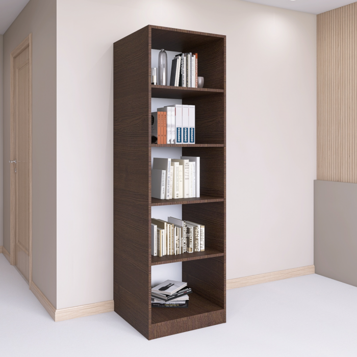 Bibliotecă cu 4 rafturi – H200 x A30 x L40 cm, Culoare Wenge, Pal 18mm [1]