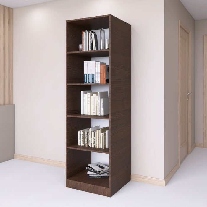 Bibliotecă cu 4 rafturi – H200 x A30 x L40 cm, Culoare Wenge, Pal 18mm [2]