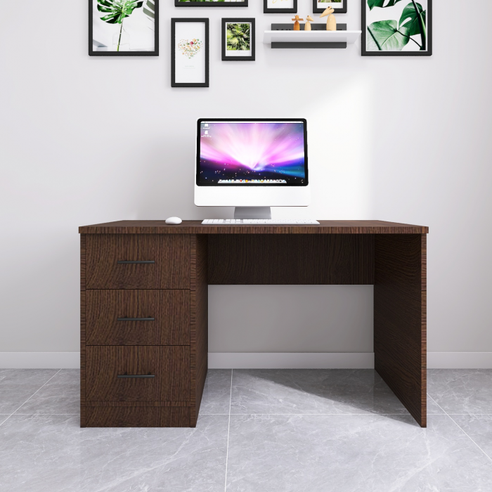 Birou cu 3 sertare, L120 x H780 x A60 cm, Culoare Wenge, Pal 18mm [1]