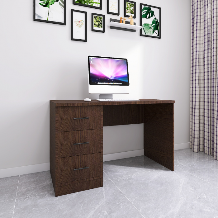 Birou cu 3 sertare, L120 x H780 x A60 cm, Culoare Wenge, Pal 18mm [2]
