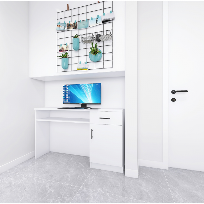 Birou L120 x H80 x A60 cm, Culoare Alb Perlat, Pal 18mm [2]
