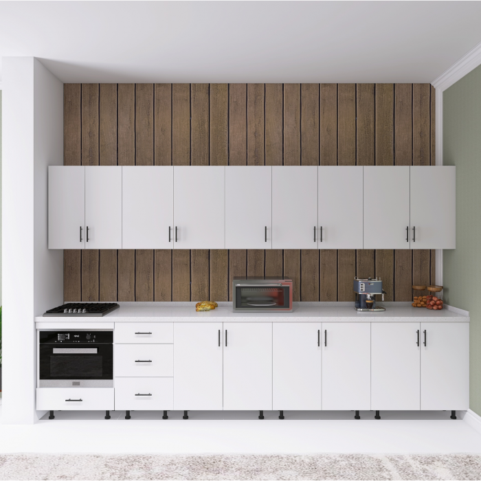 Bucatarie ADA 340 cm, Culoare Alba,  Pal 18mm, Blat Termorezistent 2,8 CM Grosime [3]
