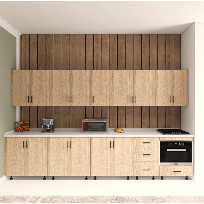 Bucatarie ADA 340 cm, Culoare Stejar Sonoma,  Pal 18mm, Blat Termorezistent 2,8 CM Grosime [4]