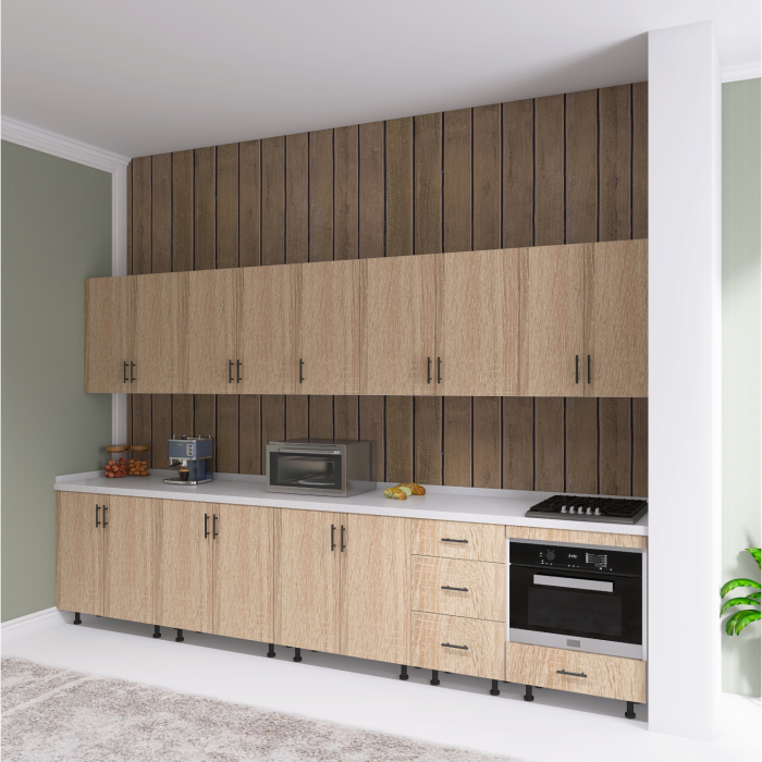 Bucatarie ADA 340 cm, Culoare Stejar Sonoma,  Pal 18mm, Blat Termorezistent 2,8 CM Grosime [2]
