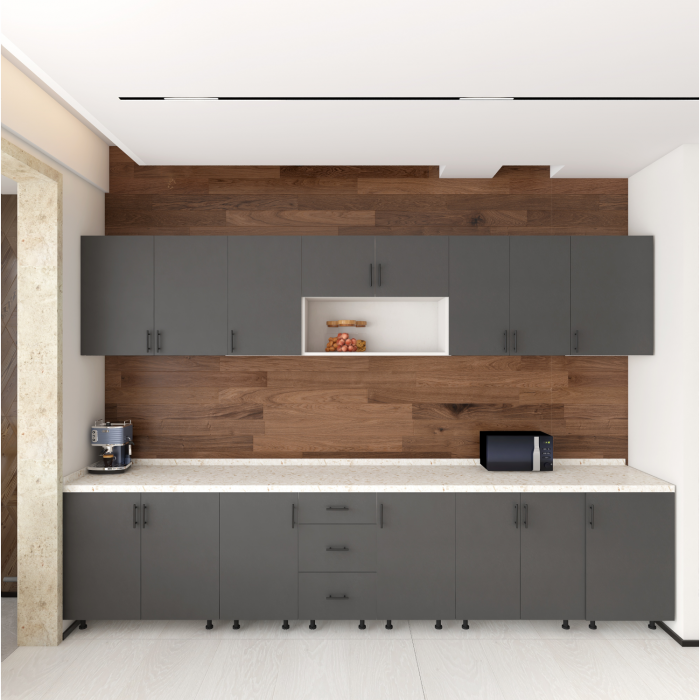 Bucatarie Gri Antracit, Dimensiune 300 cm, Material MDF VOPSIT , Carcasa Pal 18mm [1]
