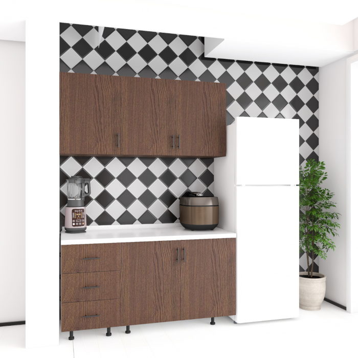 Bucatarie Lora 120cm, Culoare Wenge, PAL 18mm, Blat Termorezistent 2,8 cm Grosime [1]
