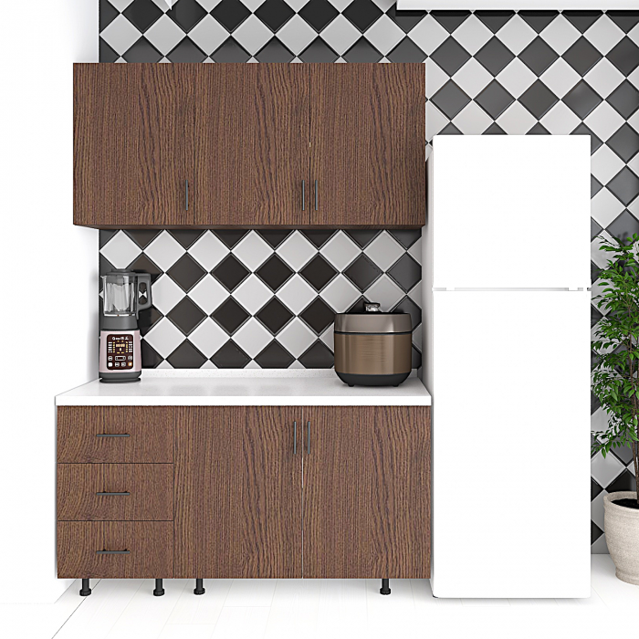 Bucatarie Lora 120cm, Culoare Wenge, PAL 18mm, Blat Termorezistent 2,8 cm Grosime [3]