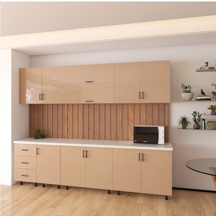Bucatarie MIA 240 cm, Culoare Capucino, Front MDF, Pal 18mm, Blat Termorezistent 2,8 cm [3]