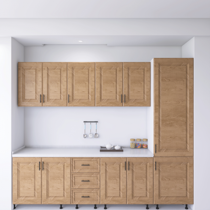 Bucatarie Torino 260 cm, Culoare Nuc, MDF 18mm, Blat Termorezistent 2,8 cm [4]