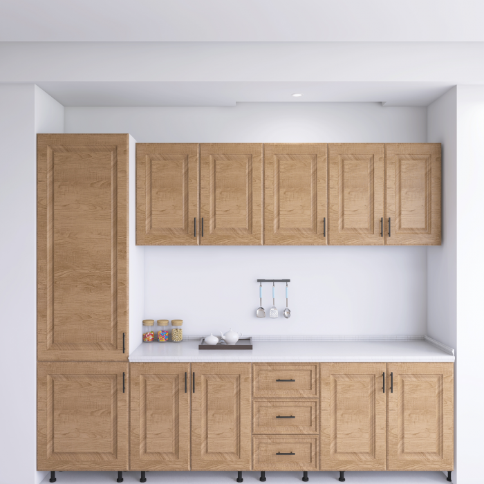 Bucatarie Torino 260 cm, Culoare Nuc, MDF 18mm, Blat Termorezistent 2,8 cm [3]