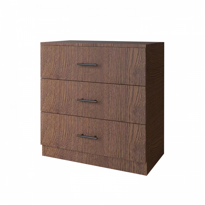 Comoda 3 sertare L80 cm x A43 cm x H75 cm, Culoare Wenge, Pal 18mm [2]