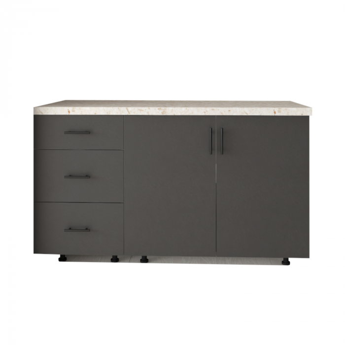 Corp Bucatarie L120 x H80 x A50cm, Front MDF VOPSIT  Gri Antracit, Carcasa Pal 18mm [2]