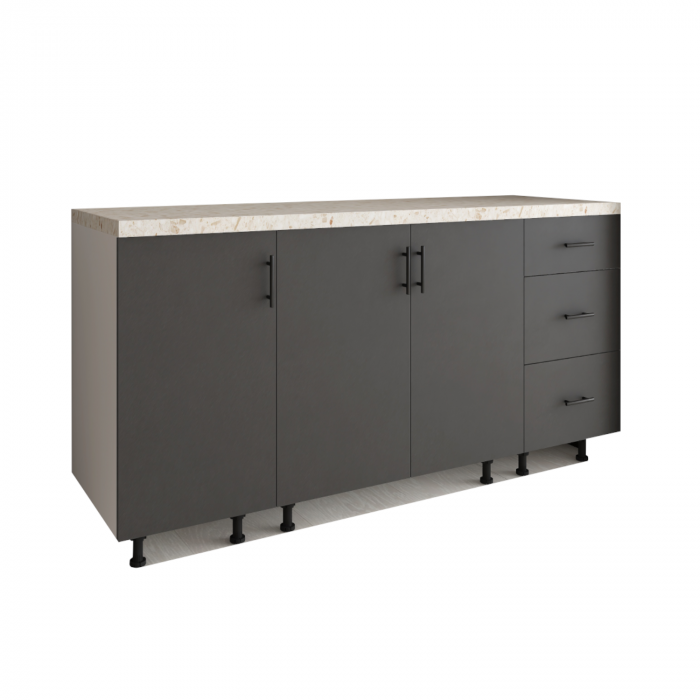 Corp Bucatarie L160 x H80 x A50cm, Front MDF VOPSIT Gri Antracit, Carcasa Pal 18mm [1]