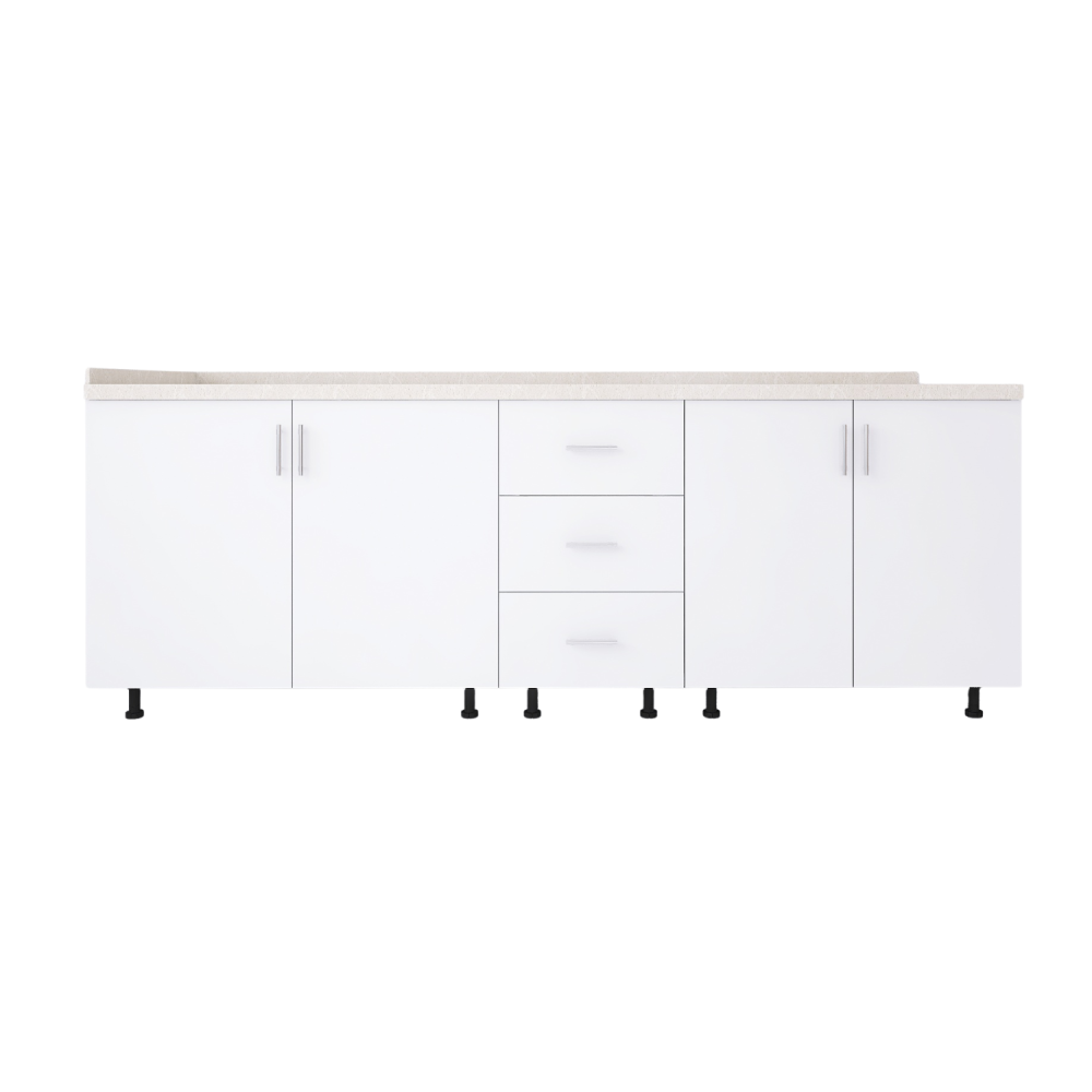 Corp Bucatarie L200 x H80 x A50cm, Culoare Alb,  Pal 18mm [3]