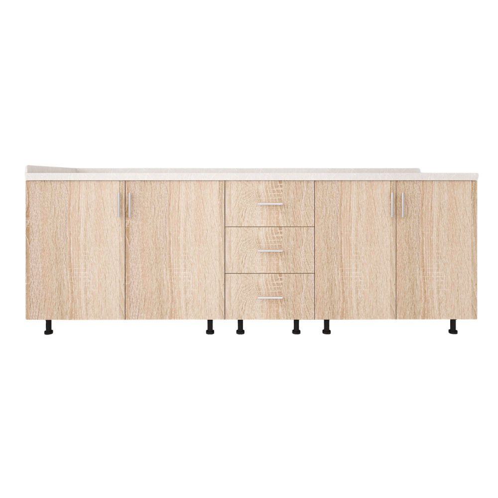 Corp Bucatarie L200 x H80 x A50cm, Front Stejar Sonoma,  Pal 18mm [2]