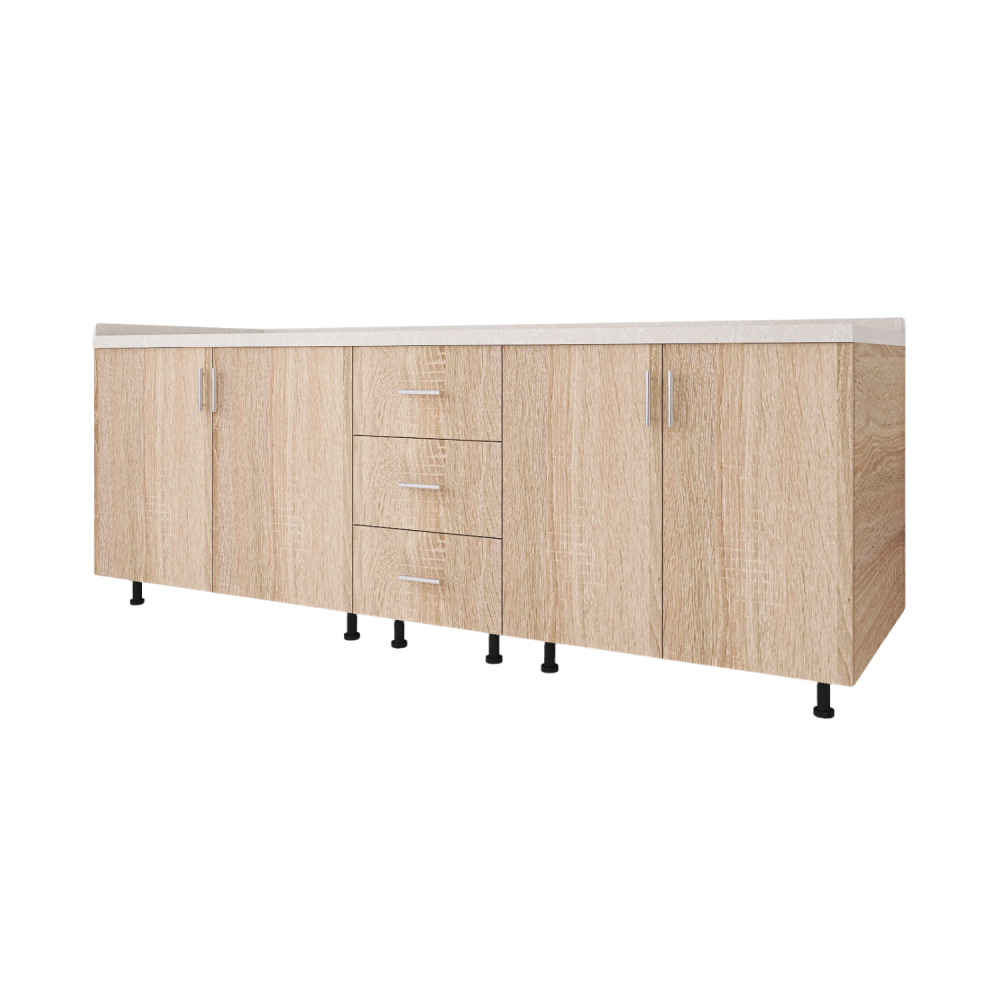 Corp Bucatarie L200 x H80 x A50cm, Front Stejar Sonoma,  Pal 18mm [3]