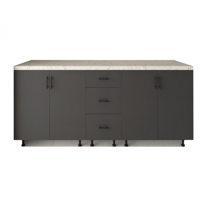 Corp Bucatarie L200 x H80 x A50cm, Front MDF  VOPSIT Gri Antracit, Carcasa Pal 18mm [2]