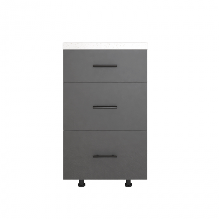 Corp Inferior  Bucatarie cu 3 sertare Gri Antracit, H80 x L80 x A50 cm, Front MDF VOPSIT , Pal 18mm [3]