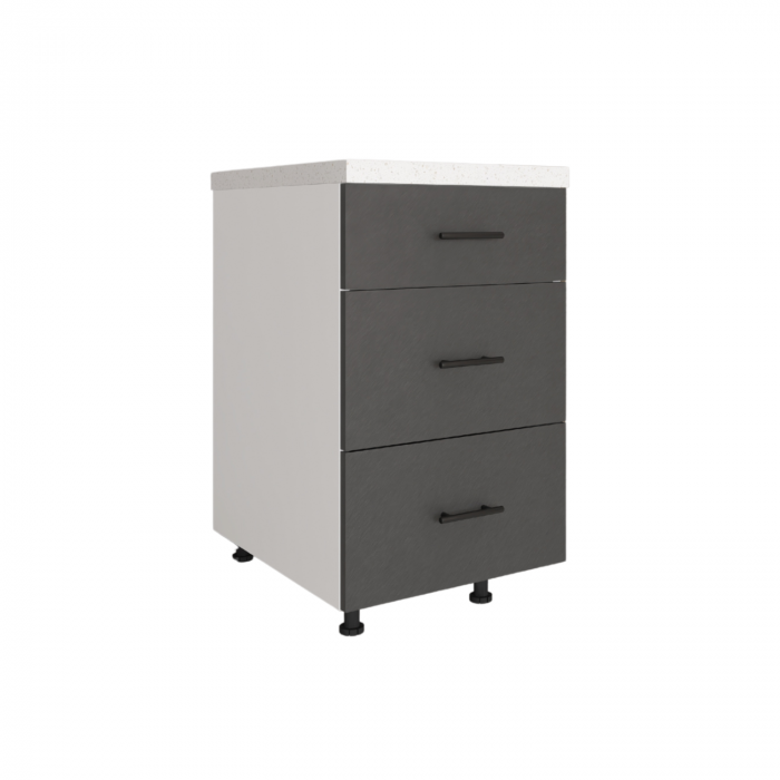 Corp Inferior  Bucatarie cu 3 sertare Gri Antracit, H80 x L80 x A50 cm, Front MDF VOPSIT , Pal 18mm [1]