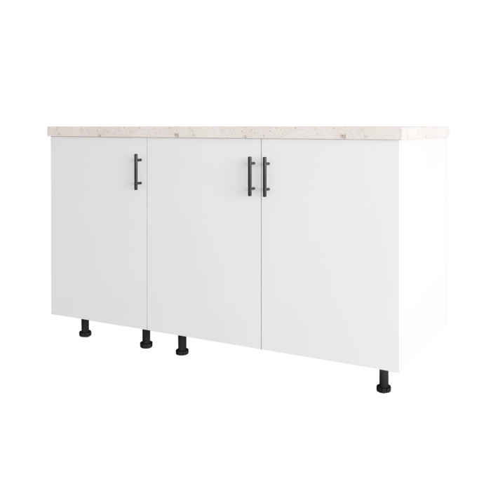 Corp Inferior Bucatarie L120 x H80 x A50 cm, Culoare Alb, Blat Termorezistent 2,8cm [2]