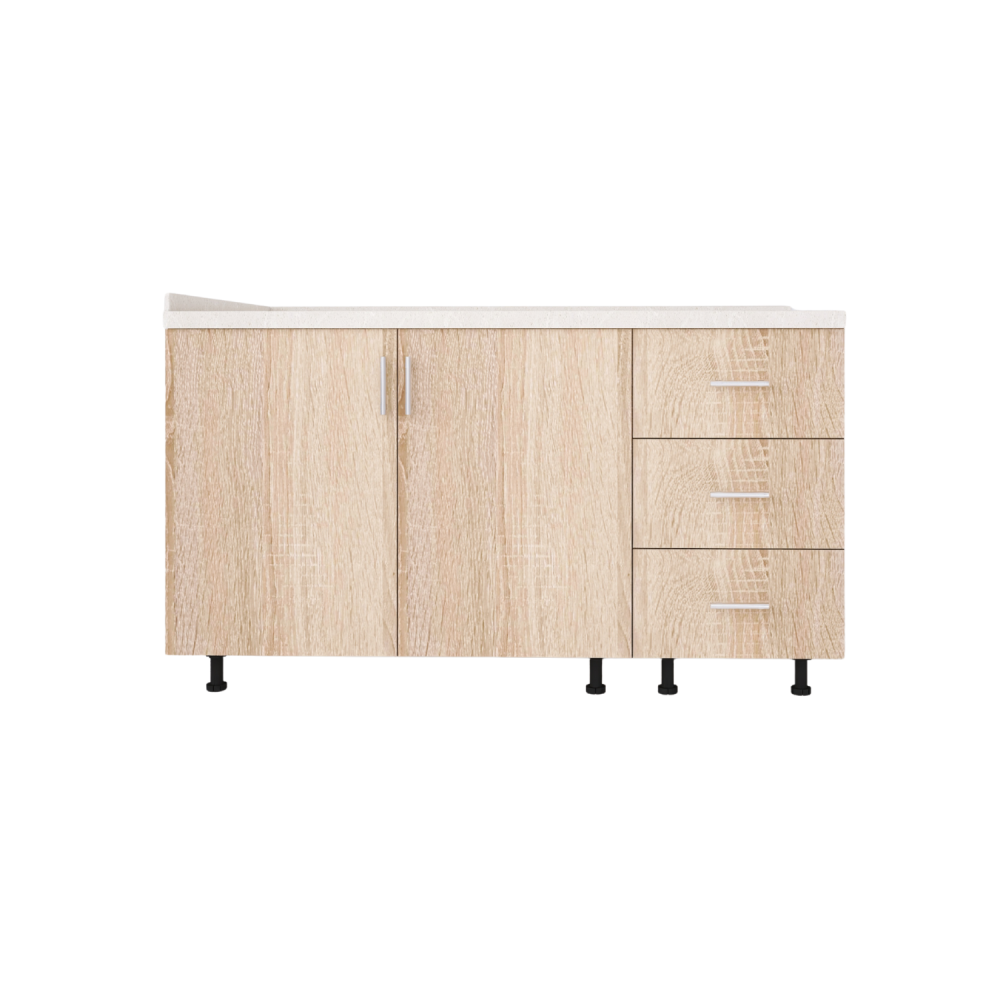 Corp Inferior Bucatarie L120 x H90 x A50 cm, Culoare Stejar Sonoma, Blat Termorezistent 2,8cm [3]