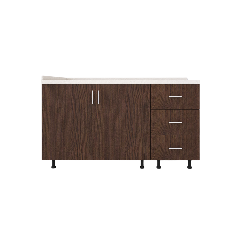 Corp Inferior Bucatarie L120 x H90 x A50 cm, Culoare Wenge, Blat Termorezistent 2,8cm [3]