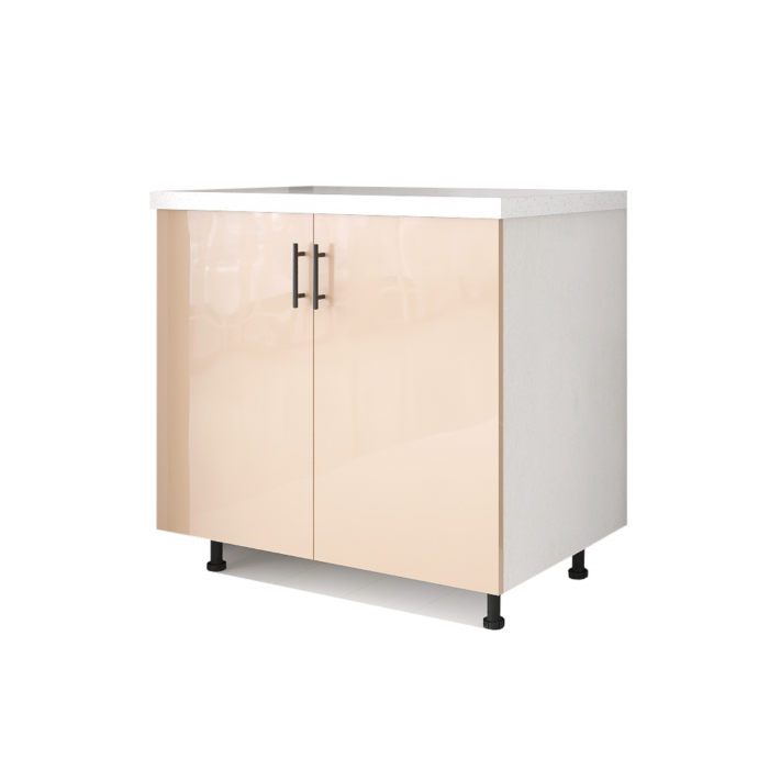 Corp Inferior Bucatarie L80 x H80 x A50 cm, Culoare Capucino, Blat Termorezistent 2,8cm [3]