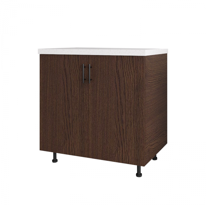 Corp Inferior Bucatarie L80 x H90 x A50 cm, Culoare Wenge, Blat Termorezistent 2,8cm [2]