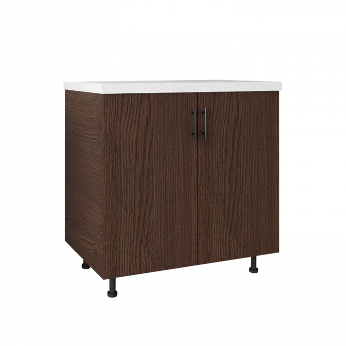 Corp Inferior Bucatarie L80 x H90 x A50 cm, Culoare Wenge, Blat Termorezistent 2,8cm [1]