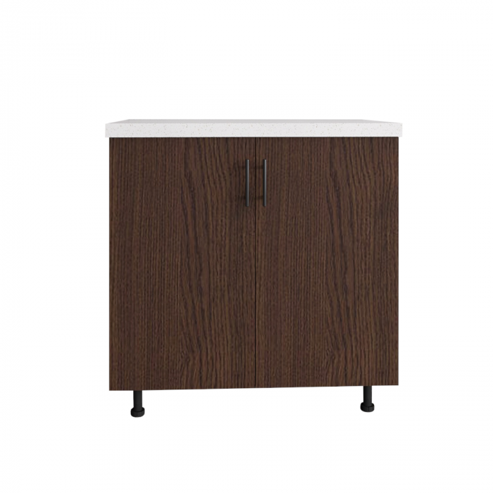 Corp Inferior Bucatarie L80 x H90 x A50 cm, Culoare Wenge, Blat Termorezistent 2,8cm [3]
