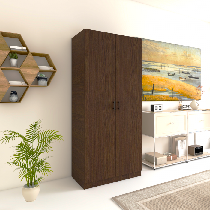 Dulap 2 usi cu bara haine, H200 x L80 x A50cm, Material Pal 18mm, Culoare Wenge [1]