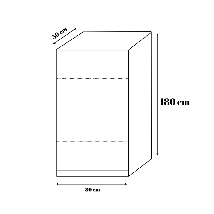 Dulap 2 usi cu rafturi, H180 x L80 x A50cm, Material Pal 18mm, Culoare Alb [3]