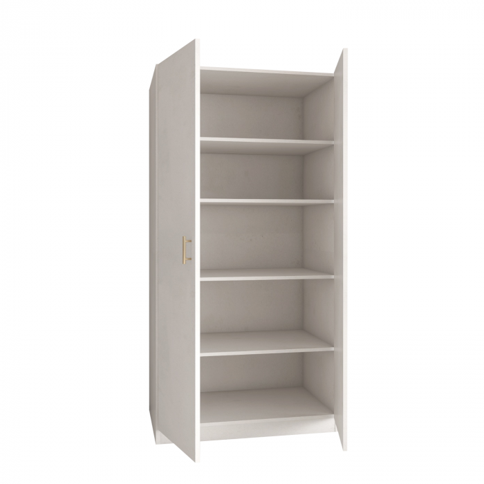 Dulap 2 usi cu rafturi, H200 x L80 x A40cm, Material Pal 18mm, Culoare Alb [1]
