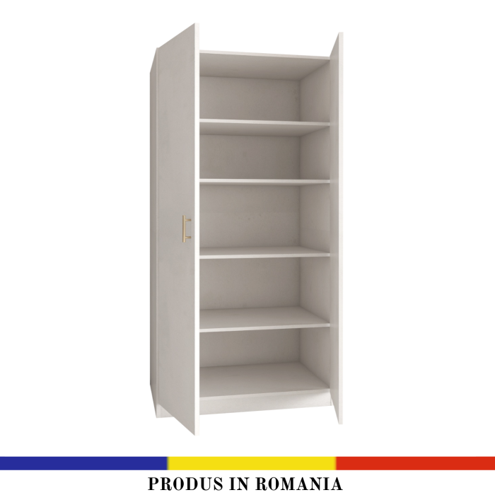 Dulap 2 usi cu rafturi, H200 x L80 x A40cm, Material Pal 18mm, Culoare Alb [1]