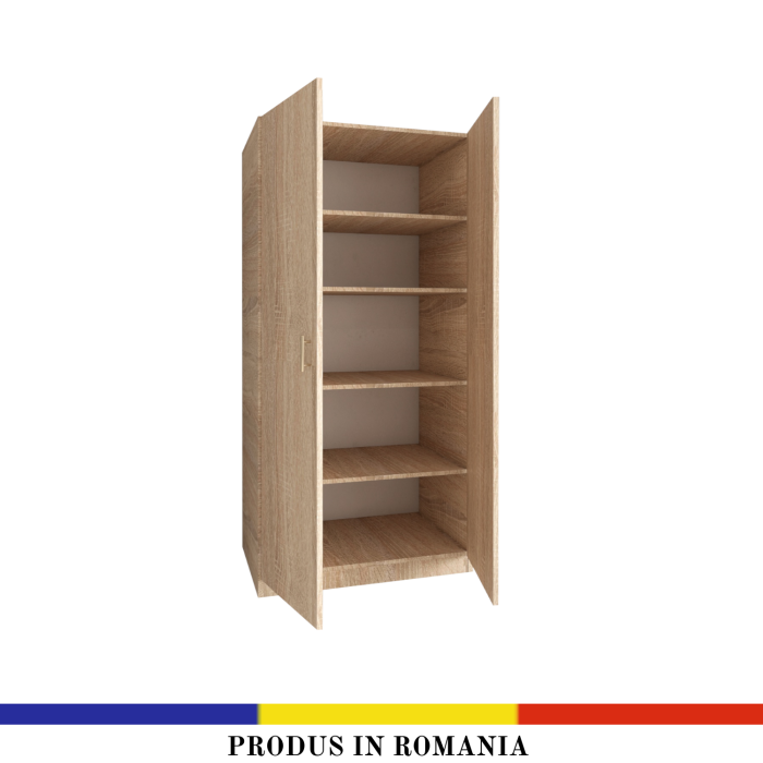 Dulap 2 usi cu rafturi, H200 x L80 x A50 cm, Material Pal 18mm, Culoare Sonoma [1]