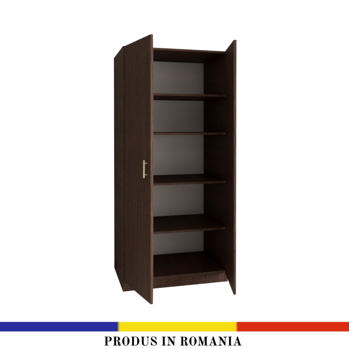 Dulap 2 usi cu rafturi, H200 x L80 x A50cm, Material Pal 18mm, Culoare Wenge [1]