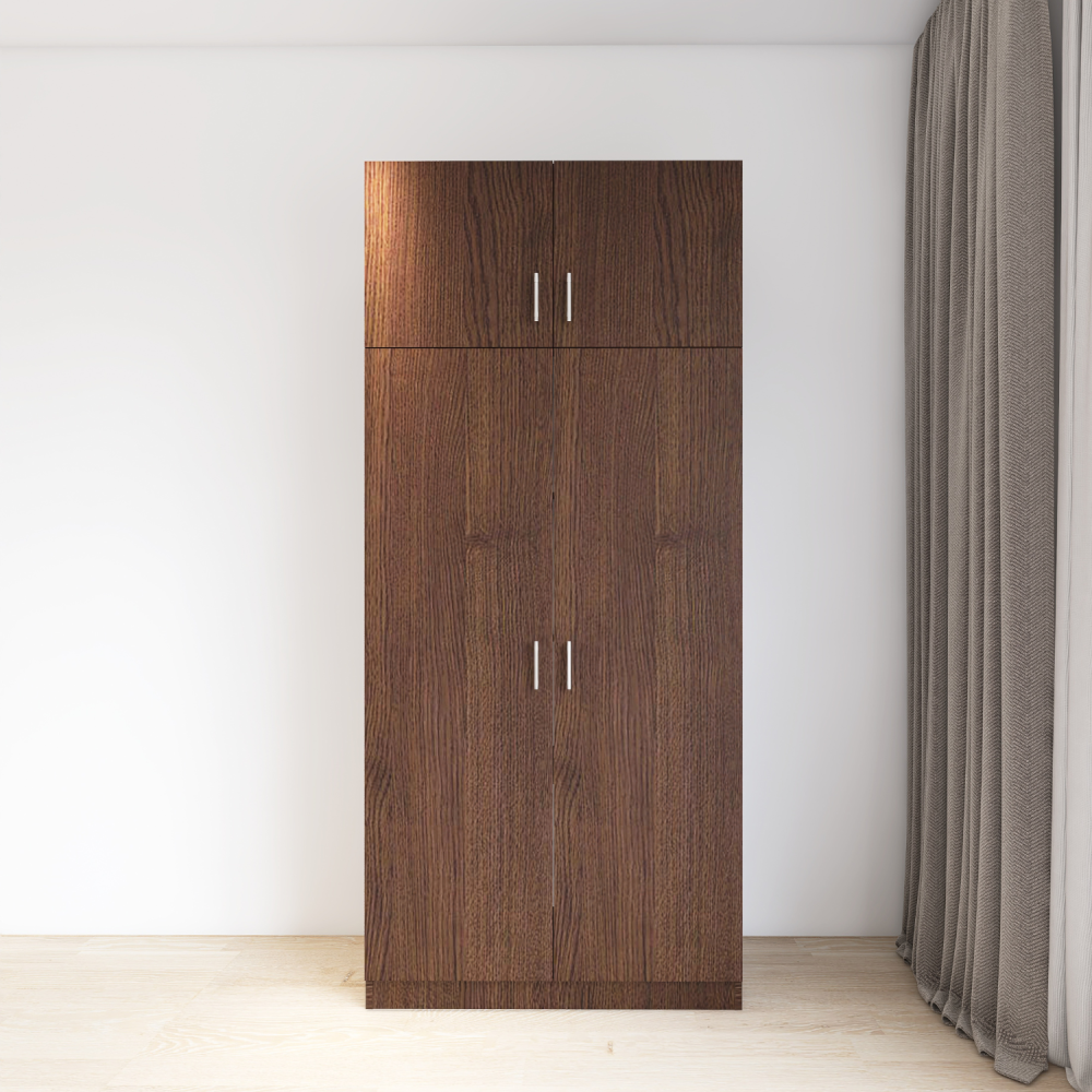 Dulap 2 usi cu rafturi si Suprapozabil, H240 x L80 x A50 cm, Material Pal 18mm, Culoare WENGE [4]