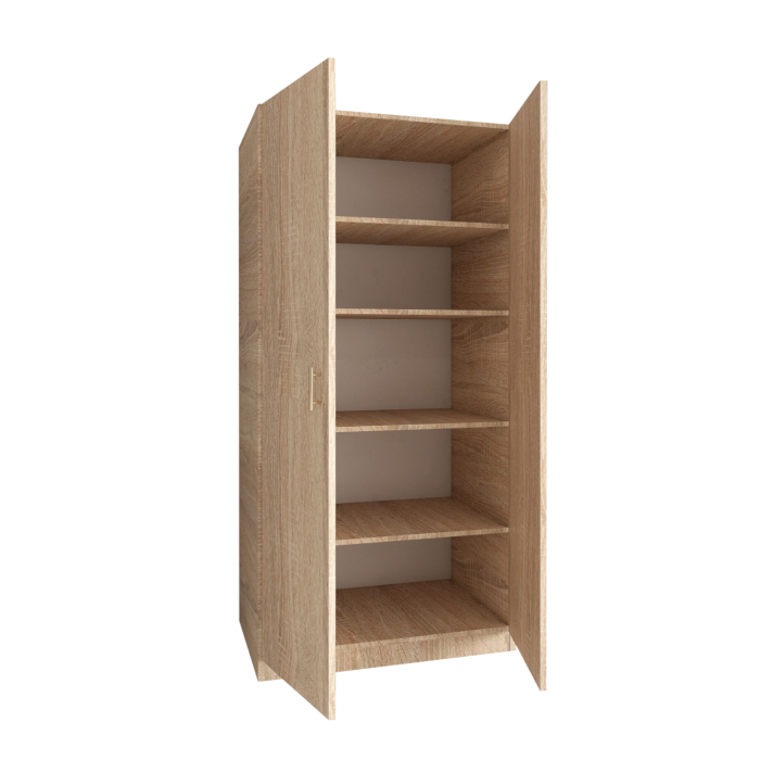 Dulap 2 usi cu rafturi, H200 x L80 x A50 cm, Material Pal 18mm, Culoare Sonoma [1]