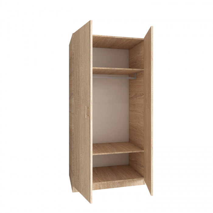 Dulap 2 usi cu rafturi, H200 x L80 x A50cm, Material Pal 18mm, Culoare Sonoma [1]