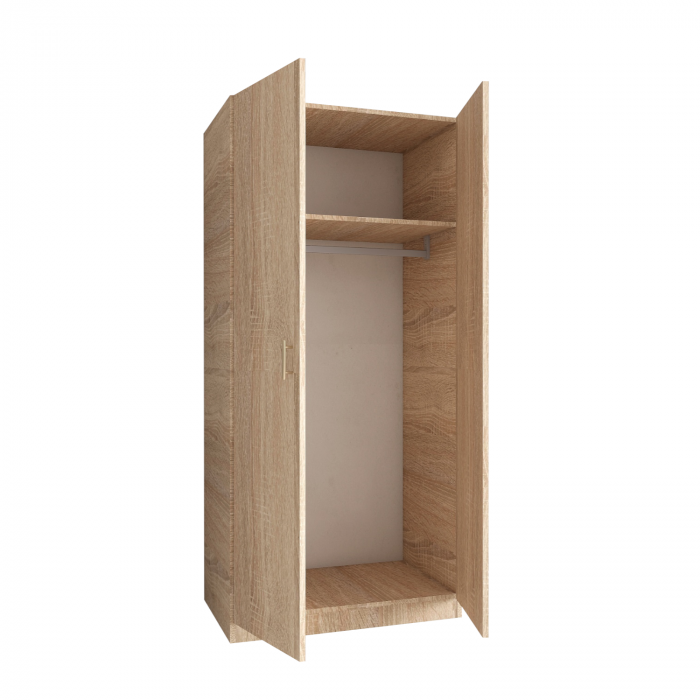 Dulap 2 usi cu bara haine, H200 x L80 x A50cm, Material Pal 18mm, Culoare Sonoma [3]